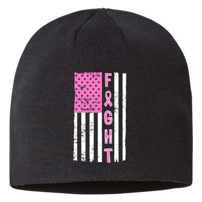 Fight Breast Cancer American Flag Sustainable Beanie