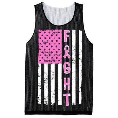 Fight Breast Cancer American Flag Mesh Reversible Basketball Jersey Tank