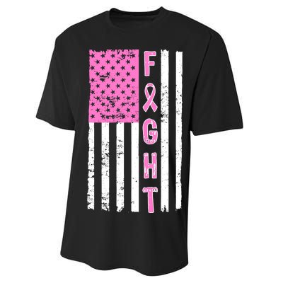 Fight Breast Cancer American Flag Performance Sprint T-Shirt