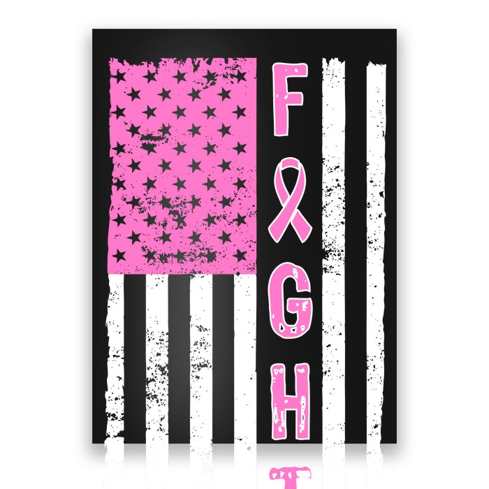 Fight Breast Cancer American Flag Poster