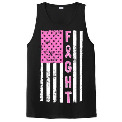 Fight Breast Cancer American Flag PosiCharge Competitor Tank