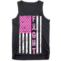 Fight Breast Cancer American Flag Tank Top