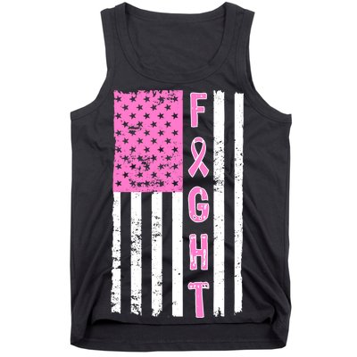 Fight Breast Cancer American Flag Tank Top