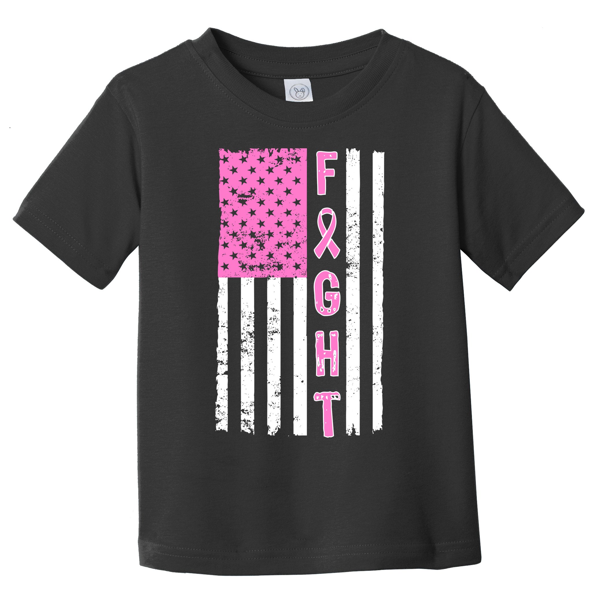 Fight Breast Cancer American Flag Toddler T-Shirt