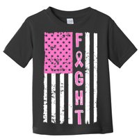 Fight Breast Cancer American Flag Toddler T-Shirt