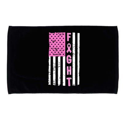 Fight Breast Cancer American Flag Microfiber Hand Towel