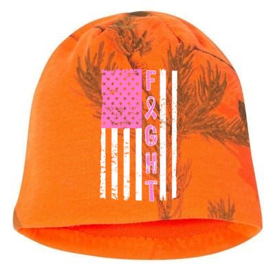 Fight Breast Cancer American Flag Kati - Camo Knit Beanie