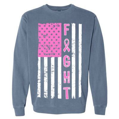 Fight Breast Cancer American Flag Garment-Dyed Sweatshirt