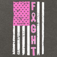 Fight Breast Cancer American Flag Cotton Canvas Backpack