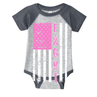 Fight Breast Cancer American Flag Infant Baby Jersey Bodysuit