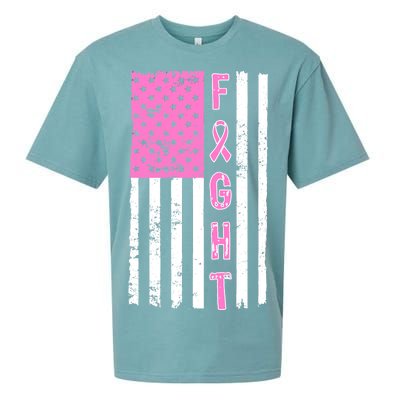 Fight Breast Cancer American Flag Sueded Cloud Jersey T-Shirt