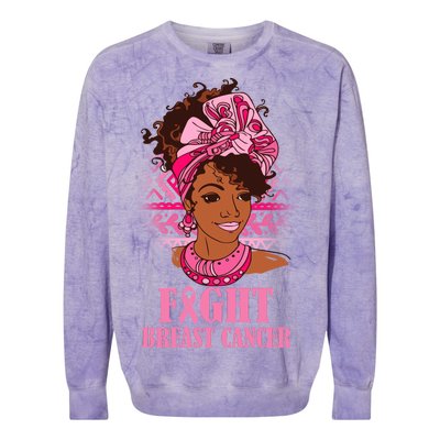 Fight Breast Cancer Awareness African American Colorblast Crewneck Sweatshirt