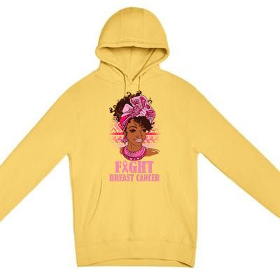 Fight Breast Cancer Awareness African American Premium Pullover Hoodie