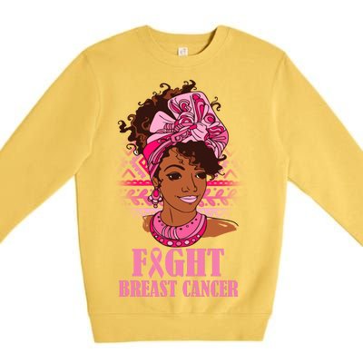 Fight Breast Cancer Awareness African American Premium Crewneck Sweatshirt