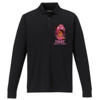 Fight Breast Cancer Awareness African American Performance Long Sleeve Polo