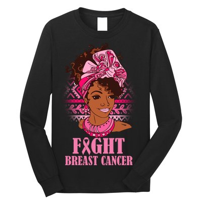 Fight Breast Cancer Awareness African American Long Sleeve Shirt