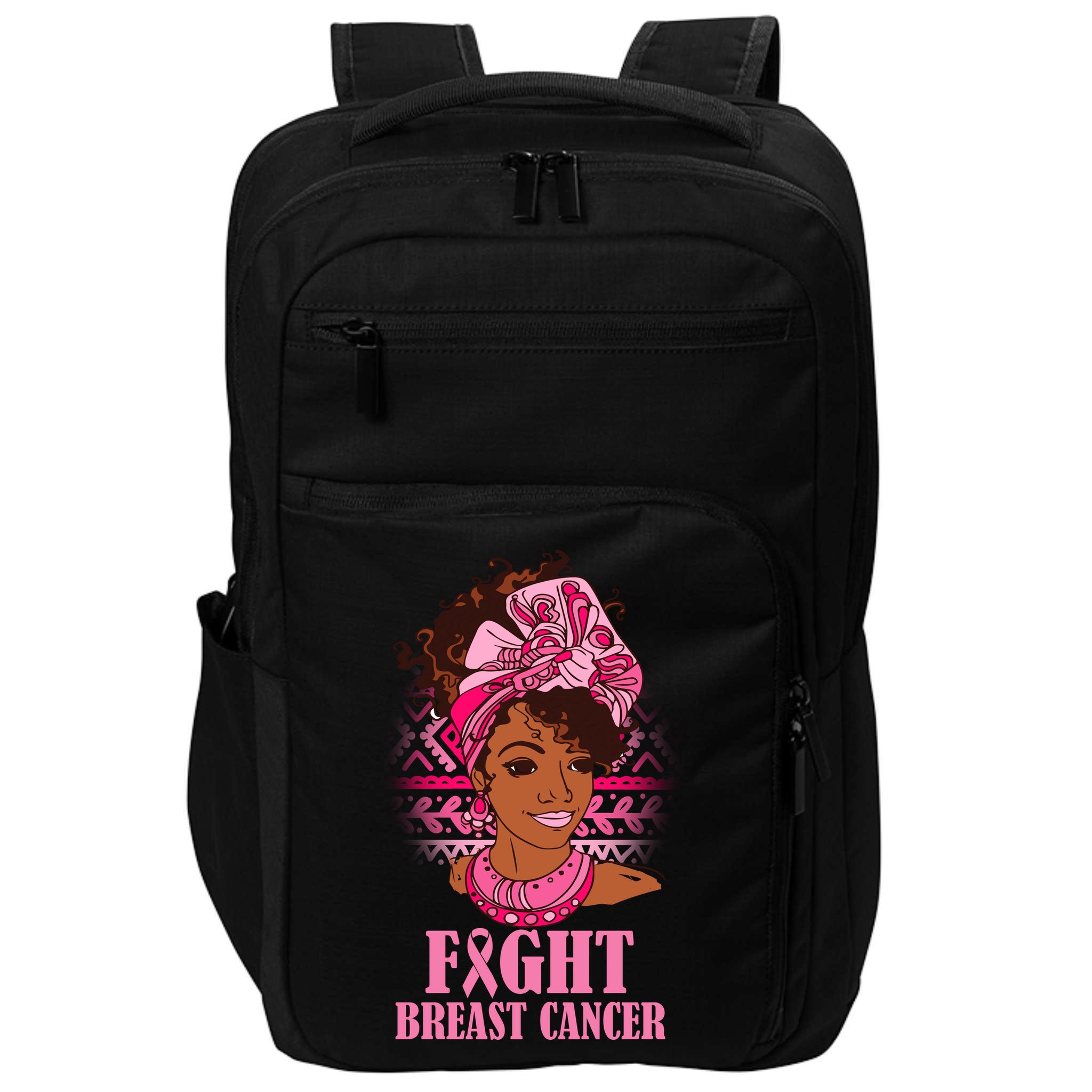 Fight Breast Cancer Awareness African American Impact Tech Backpack