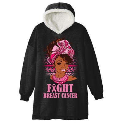 Fight Breast Cancer Awareness African American Hooded Wearable Blanket