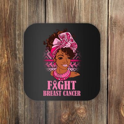 Fight Breast Cancer Awareness African American Coaster