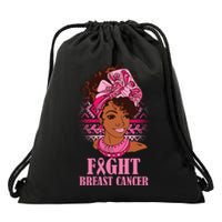 Fight Breast Cancer Awareness African American Drawstring Bag