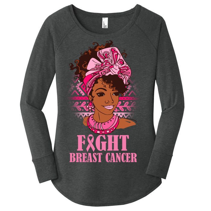 Fight Breast Cancer Awareness African American Women's Perfect Tri Tunic Long Sleeve Shirt