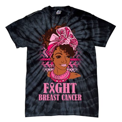 Fight Breast Cancer Awareness African American Tie-Dye T-Shirt