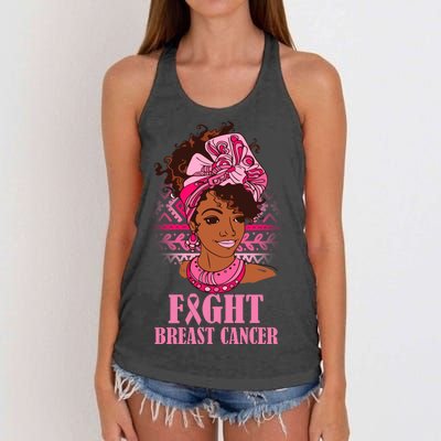 Fight Breast Cancer Awareness African American Women's Knotted Racerback Tank