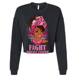 Fight Breast Cancer Awareness African American Cropped Pullover Crew