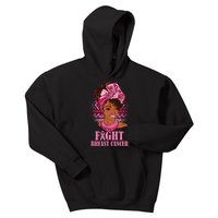 Fight Breast Cancer Awareness African American Kids Hoodie