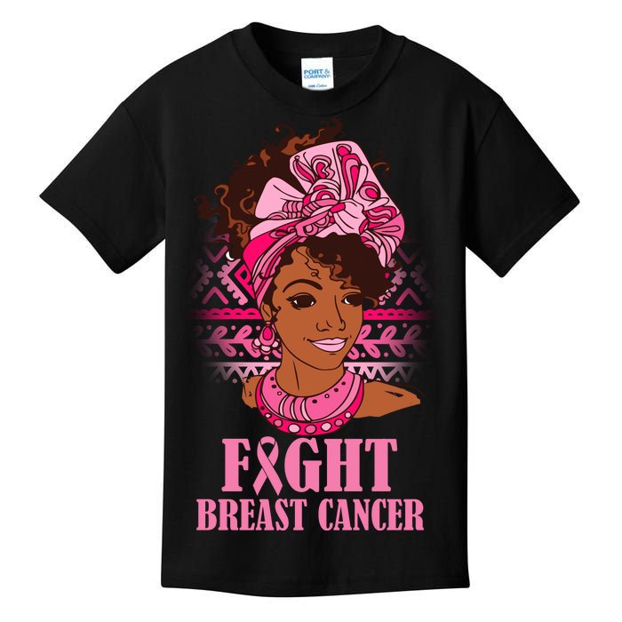 Fight Breast Cancer Awareness African American Kids T-Shirt