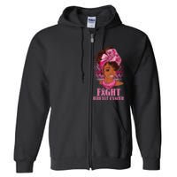 Fight Breast Cancer Awareness African American Full Zip Hoodie