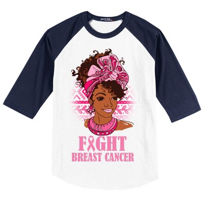 Fight Breast Cancer Awareness African American Baseball Sleeve Shirt