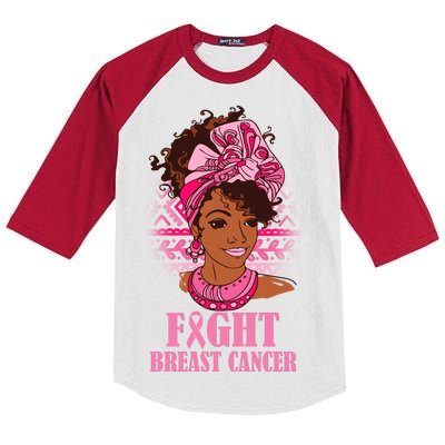 Fight Breast Cancer Awareness African American Kids Colorblock Raglan Jersey