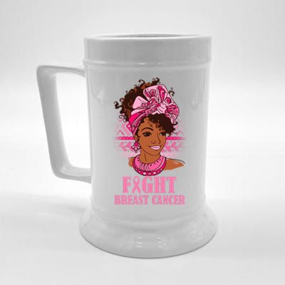 Fight Breast Cancer Awareness African American Beer Stein