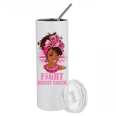 Fight Breast Cancer Awareness African American Stainless Steel Tumbler