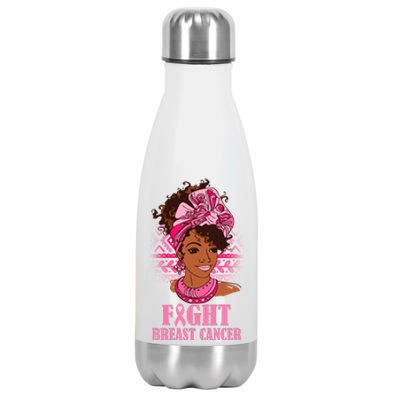 Fight Breast Cancer Awareness African American Stainless Steel Insulated Water Bottle