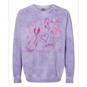 Fight Breast Cancer Awareness Ribbon Colorblast Crewneck Sweatshirt