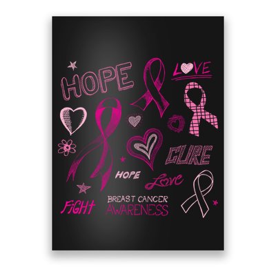 Fight Breast Cancer Awareness Ribbon Poster