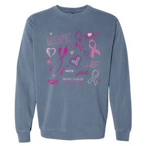 Fight Breast Cancer Awareness Ribbon Garment-Dyed Sweatshirt