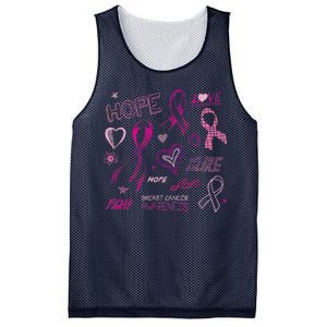 Fight Breast Cancer Awareness Ribbon Mesh Reversible Basketball Jersey Tank