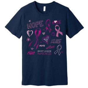 Fight Breast Cancer Awareness Ribbon Premium T-Shirt