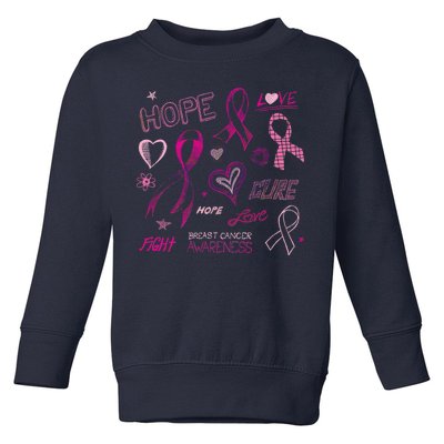 Fight Breast Cancer Awareness Ribbon Toddler Sweatshirt