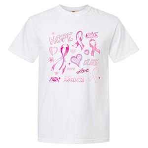 Fight Breast Cancer Awareness Ribbon Garment-Dyed Heavyweight T-Shirt