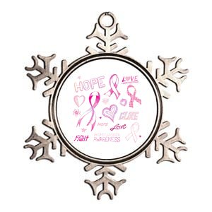 Fight Breast Cancer Awareness Ribbon Metallic Star Ornament