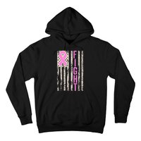 Fight Breast Cancer Awareness USA Flag Ribbon Hoodie