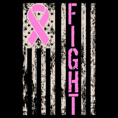 Fight Breast Cancer Awareness USA Flag Ribbon T-Shirt
