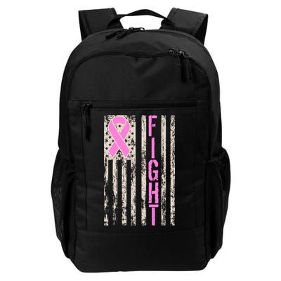 Fight Breast Cancer Awareness USA Flag Ribbon Backpack