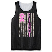 Fight Breast Cancer Awareness USA Flag Ribbon Mesh Reversible Basketball Jersey Tank