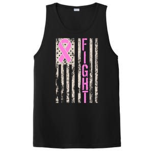 Fight Breast Cancer Awareness USA Flag Ribbon PosiCharge Competitor Tank