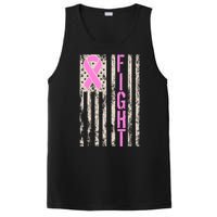 Fight Breast Cancer Awareness USA Flag Ribbon PosiCharge Competitor Tank